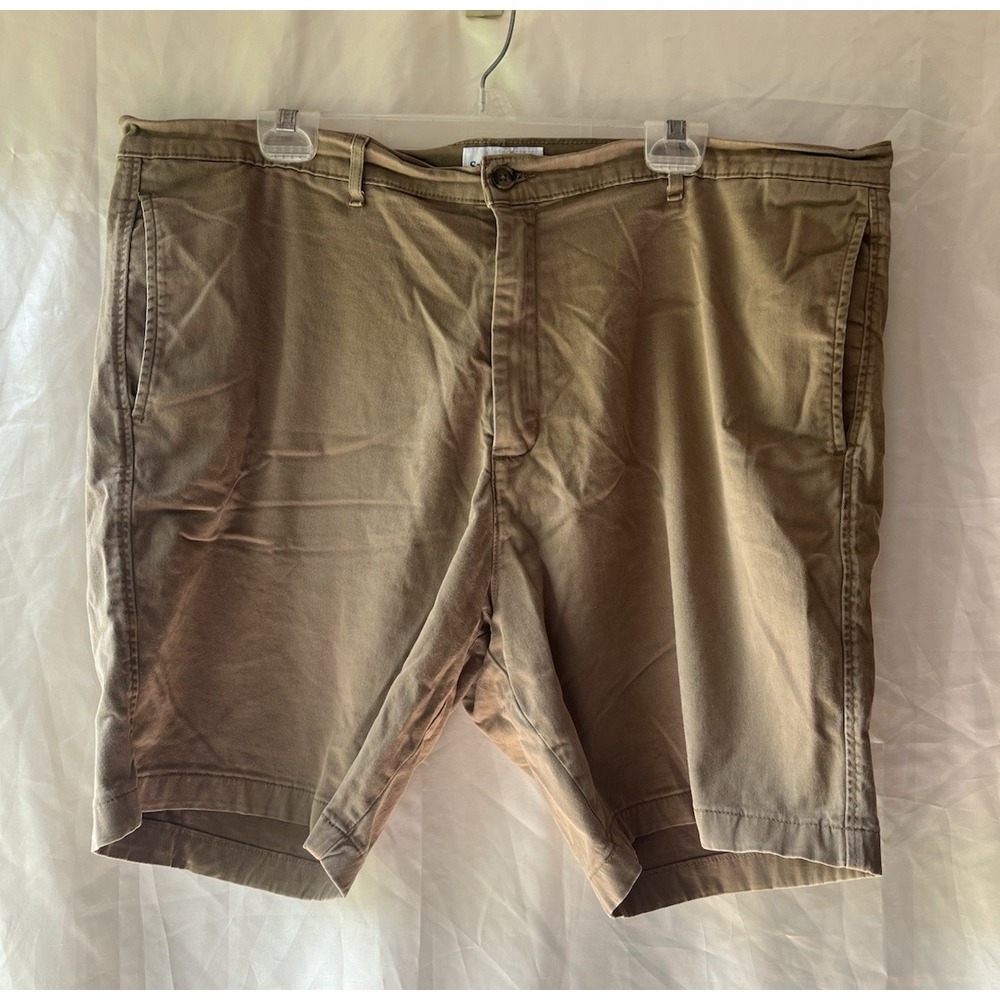 SADDLEBRED Khaki Brown‎ Beige Chino Casual Shorts Pockets Zip Fly Mens Size 42W